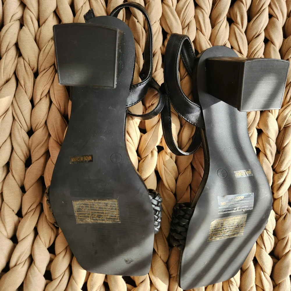 Black Braided Strap Heels - Picture 4 of 5